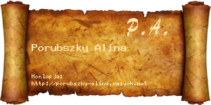 Porubszky Alina névjegykártya